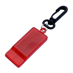 Reflexný prívesok - odrazka - píšťalka červená